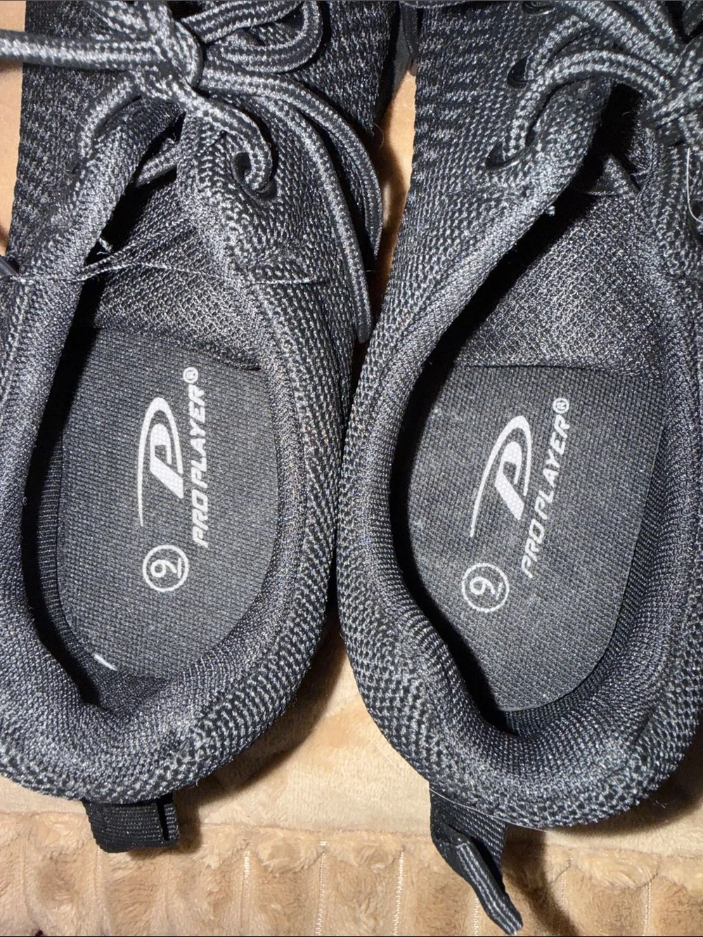 Pro Player All-Black Knit Athletic Sneakers